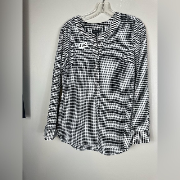 Talbots small black/white 19-1/2p2p high low 27 f 28” back long sleeve - Picture 4 of 8